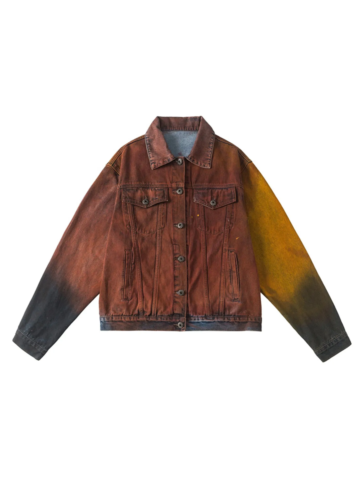 Thesupermade High Street Distressed Spray-painted Denim Jacket sold by Thesupermade