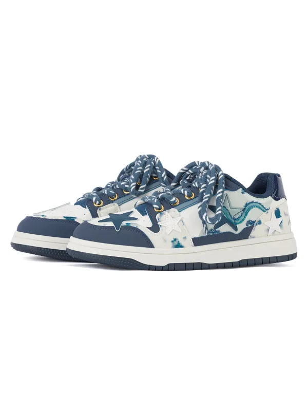 Retro Blue Star Sneakers sold by Thesupermade