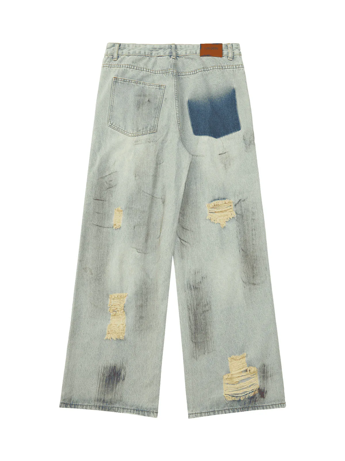 Thesupermade Retro Washed Reverse Design Hip-Hop Jeans sold by Thesupermade product image thumbnail 3