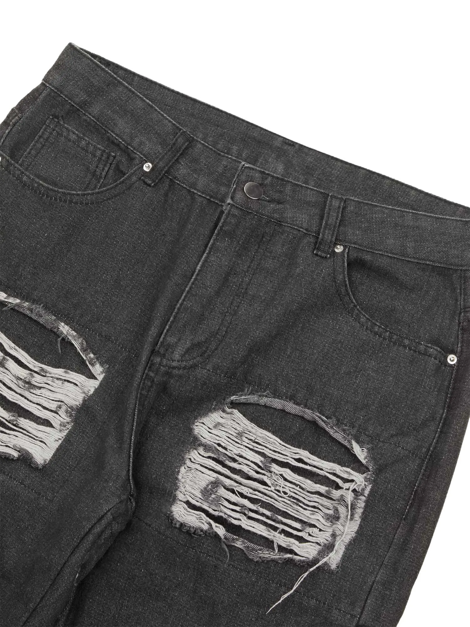 Thesupermade Destruction Brushed Hip Hop Embroidered Jeans sold by Thesupermade product image thumbnail 3