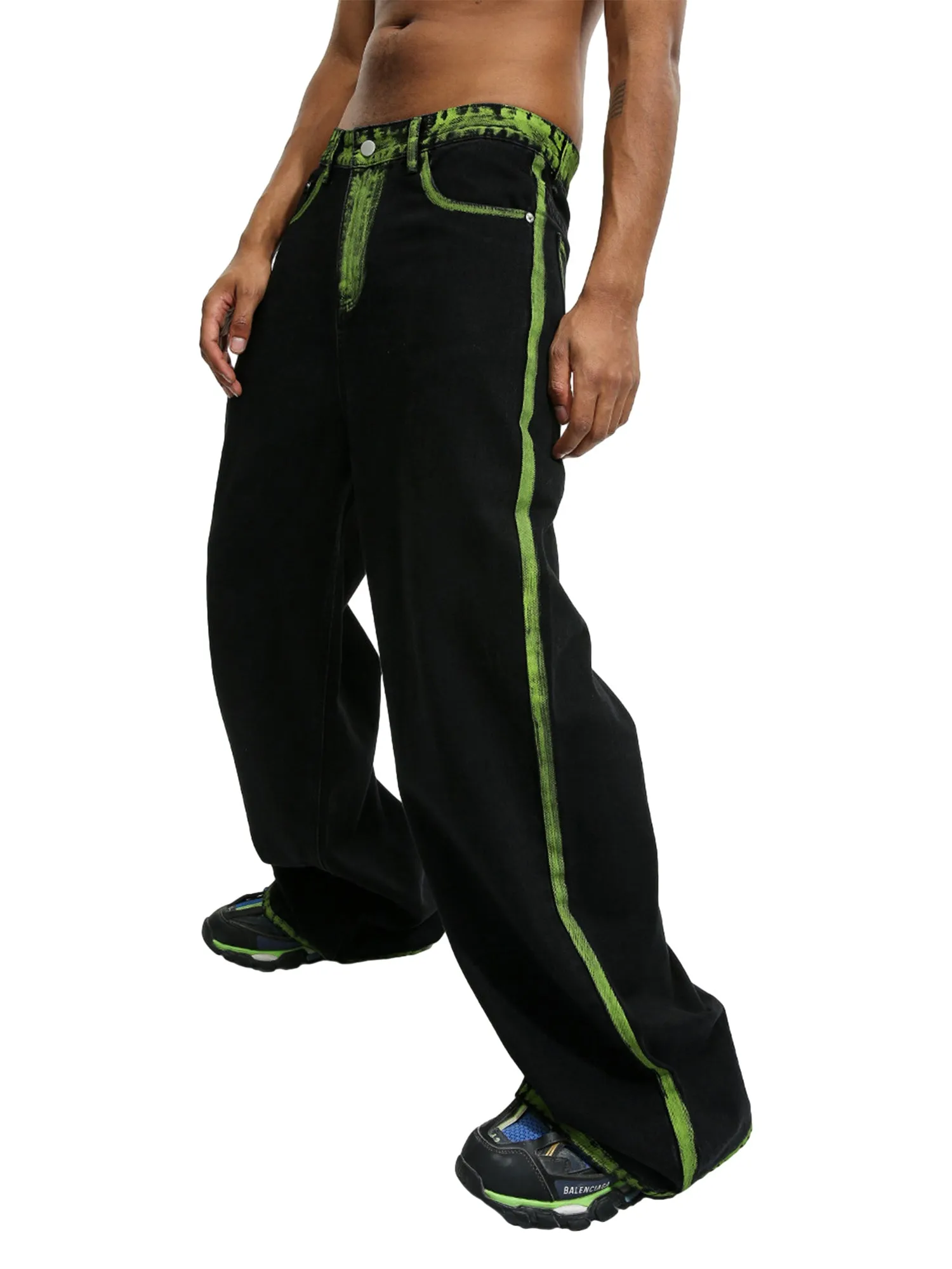 Thesupermade Niche Design Hand-painted Graffiti Jeans - 1951 sold by Thesupermade product image thumbnail 3