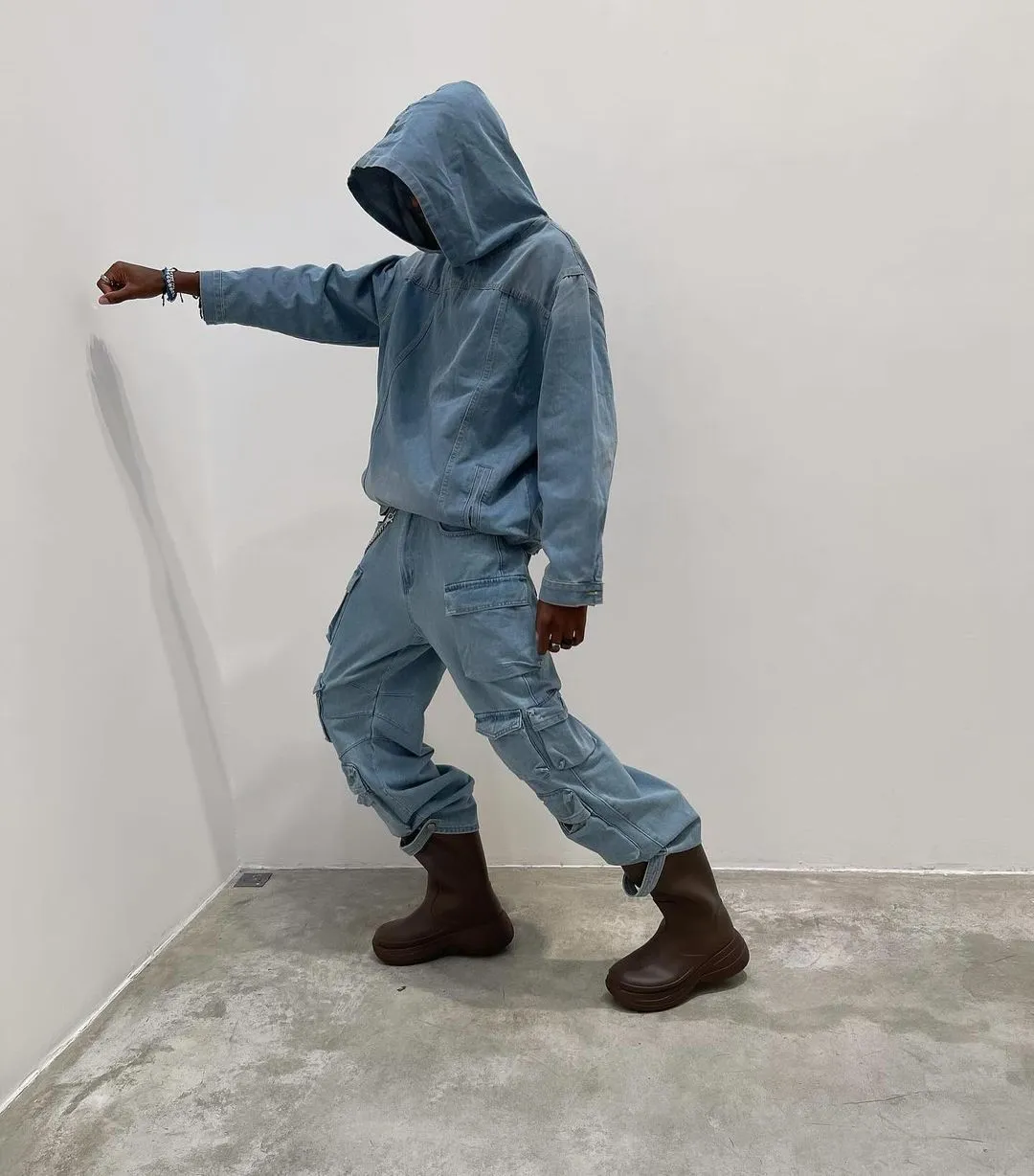 Thesupermade Worn Denim Hoodie - 1464 sold by Thesupermade product image thumbnail 5