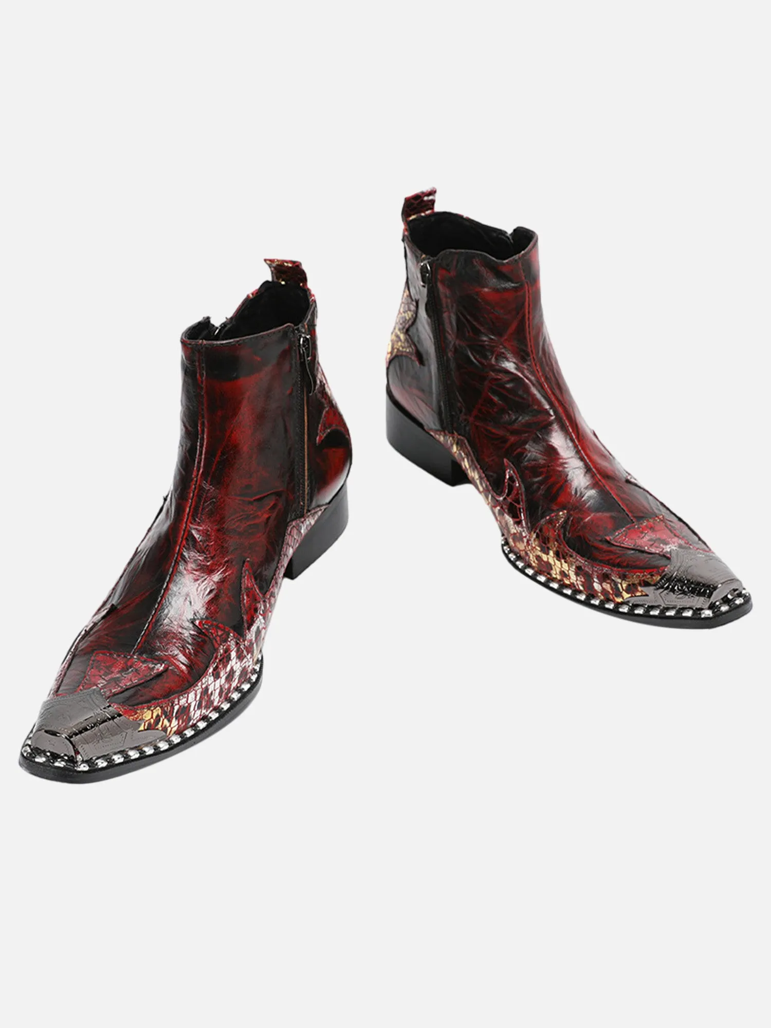 Fashionable Pointed Toe British Metal Toe Pattern Chelsea Short Boots sold by Thesupermade product image thumbnail 5