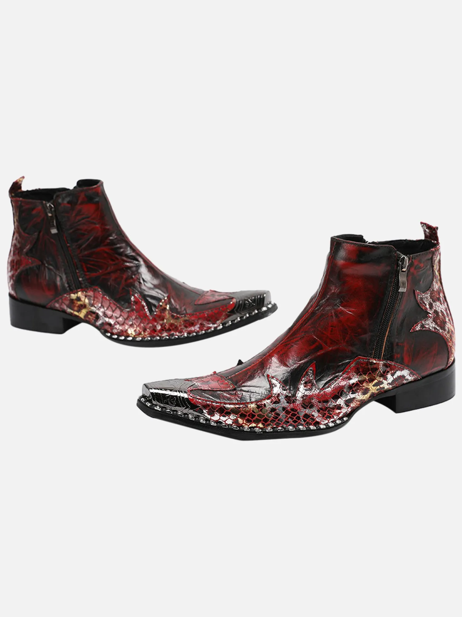 Fashionable Pointed Toe British Metal Toe Pattern Chelsea Short Boots sold by Thesupermade product image thumbnail 3