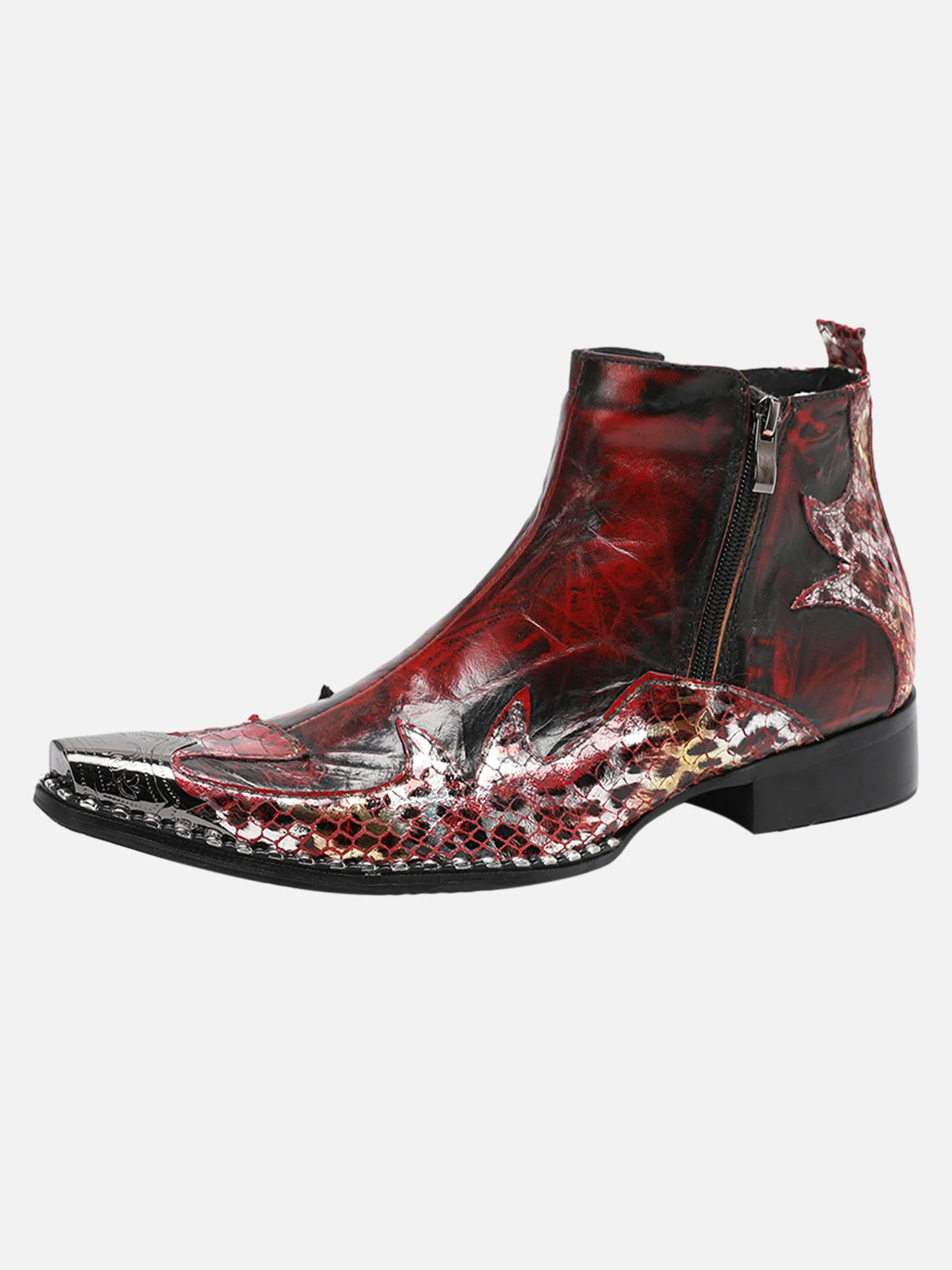 Fashionable Pointed Toe British Metal Toe Pattern Chelsea Short Boots sold by Thesupermade product image thumbnail 2
