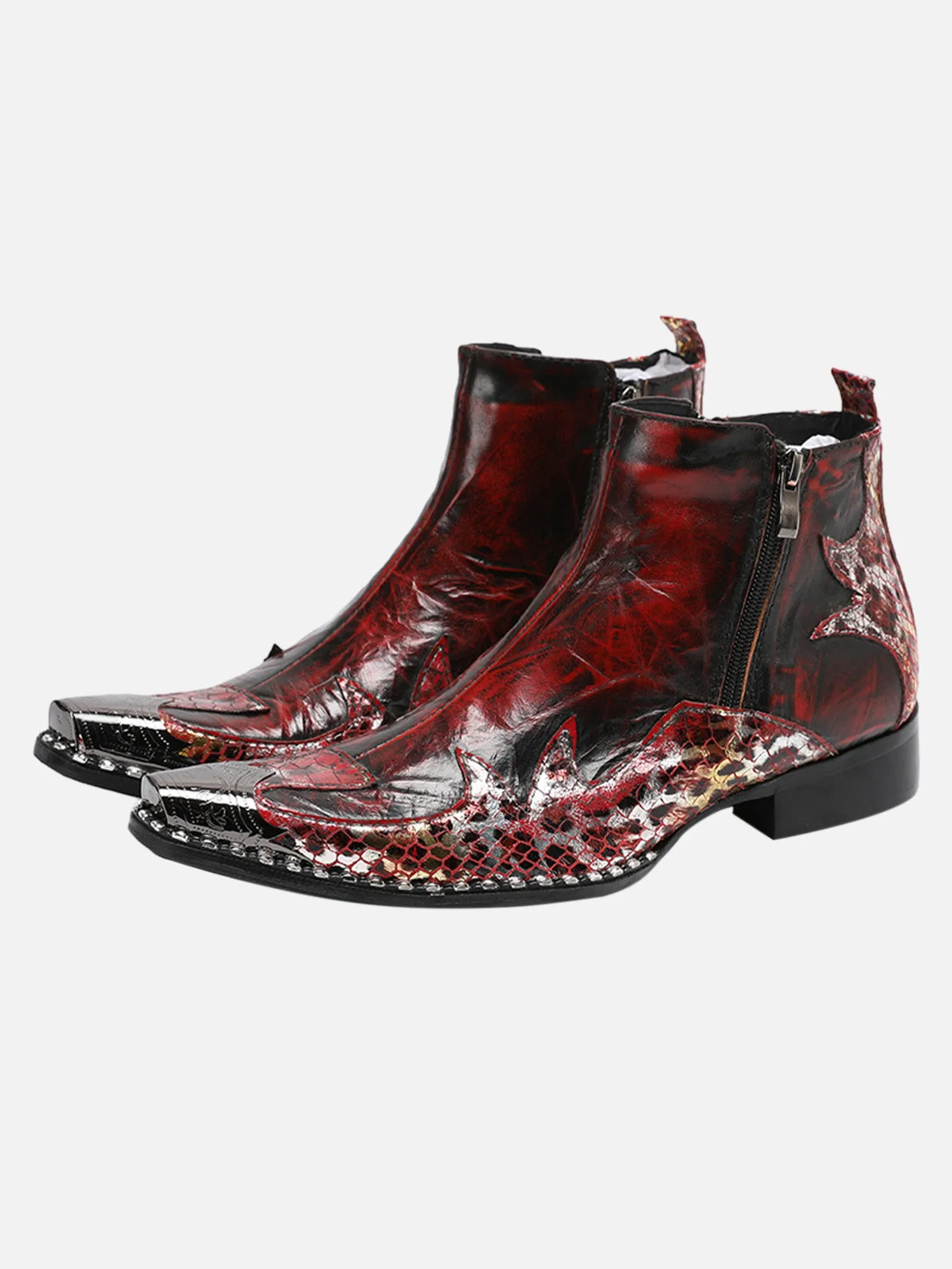 Fashionable Pointed Toe British Metal Toe Pattern Chelsea Short Boots sold by Thesupermade