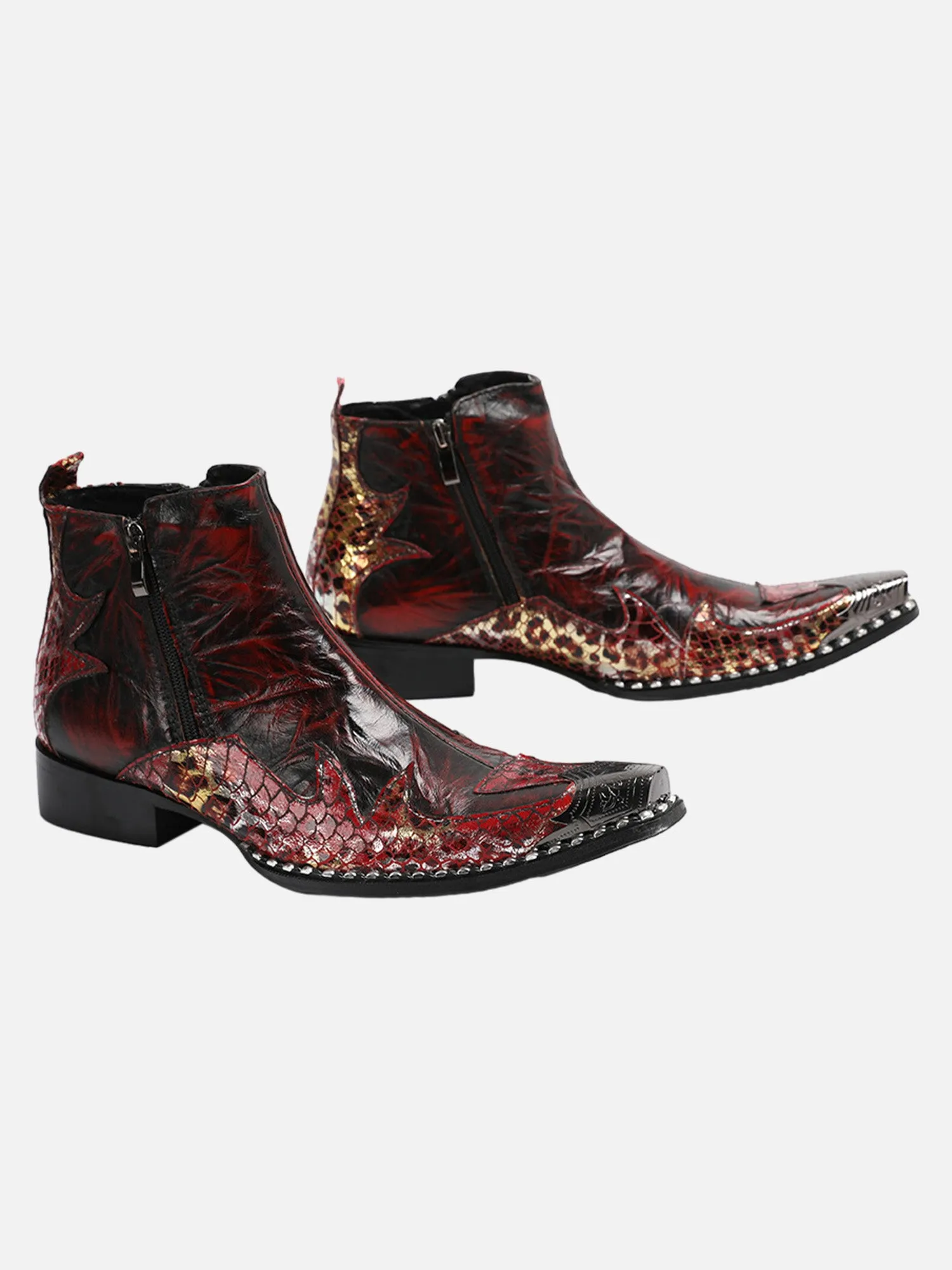 Fashionable Pointed Toe British Metal Toe Pattern Chelsea Short Boots sold by Thesupermade product image thumbnail 4
