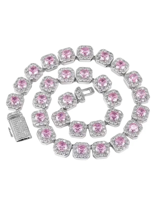 Thesupermade Hip-hop Pink Necklace-1515 sold by Thesupermade