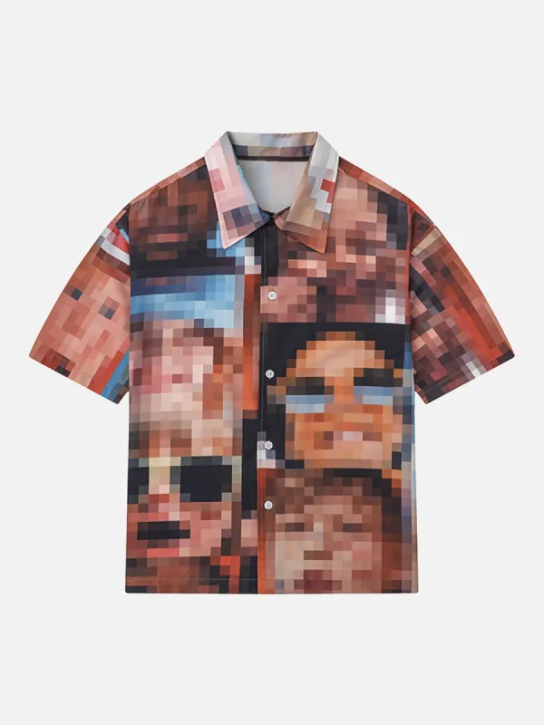 Thesupermade Rap Characters Printed Mosaic Shirts sold by Thesupermade