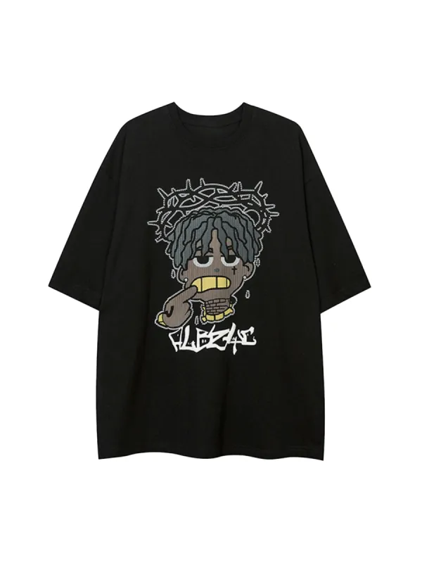 Thesupermade Cartoon Foam Loose T-Shirt sold by Thesupermade