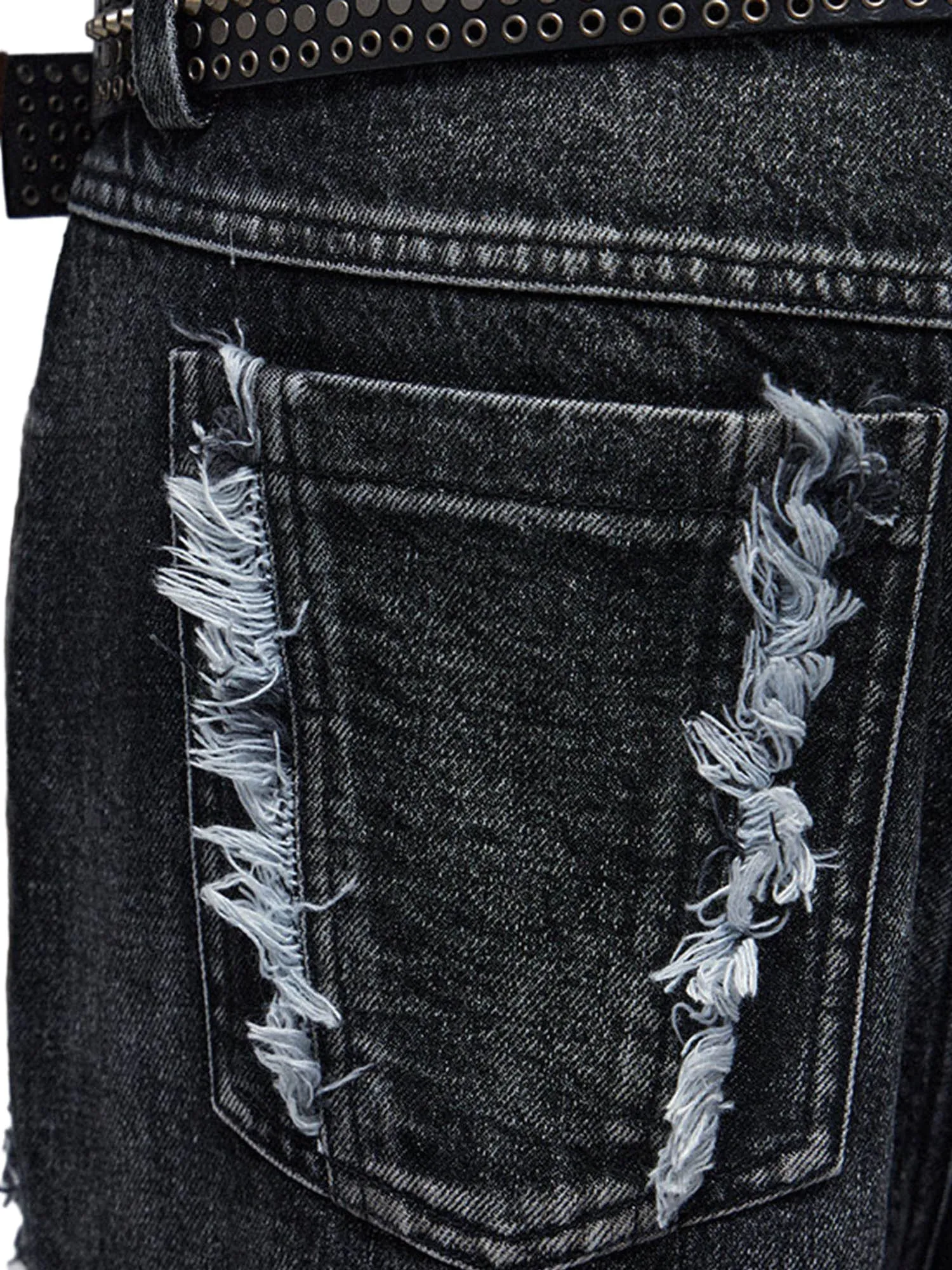 Retro Multi-Pull Washed Distressed Tassel Jeans - 2097 sold by Thesupermade product image thumbnail 4