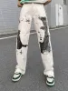 The Supermade Graffiti Print White Straight Jeans -1184 sold by Thesupermade