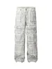 Thesupermade Loose-fitting Multi-pocket Smudged Design Work Jeans - 2120 sold by Thesupermade