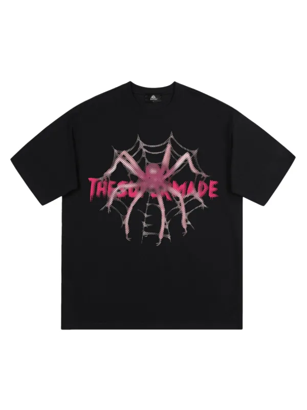 Thesupermade Pink Diamond Spider Hip Hop T-shirt sold by Thesupermade