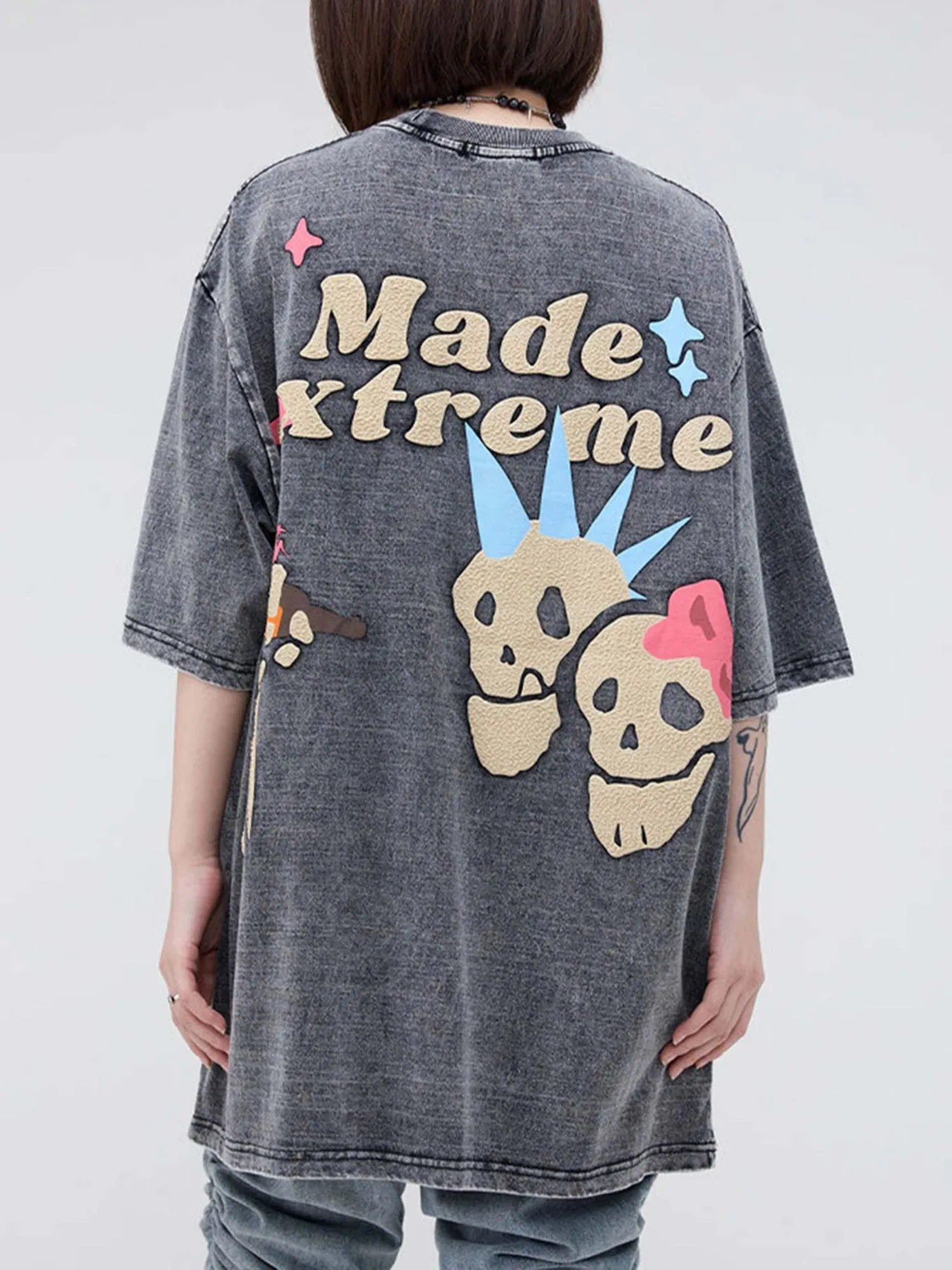 Thesupermade Fun Cartoon Foam Print T-shirt sold by Thesupermade product image thumbnail 4