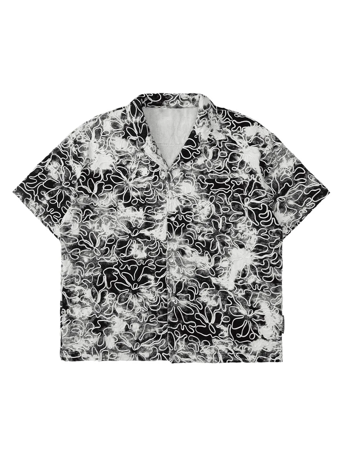 Thesupermade Ink Tie-dye Floral Hip-hop Short-sleeved Shirt sold by Thesupermade product image thumbnail 2