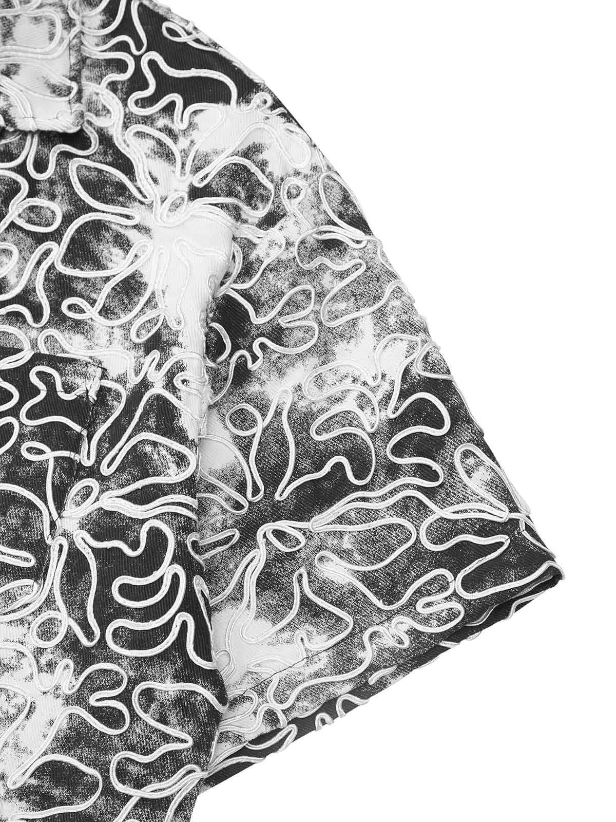 Thesupermade Ink Tie-dye Floral Hip-hop Short-sleeved Shirt sold by Thesupermade product image thumbnail 5