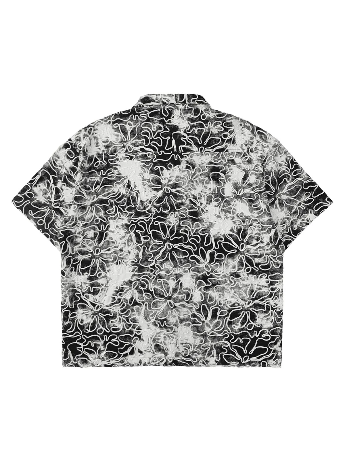 Thesupermade Ink Tie-dye Floral Hip-hop Short-sleeved Shirt sold by Thesupermade product image thumbnail 3