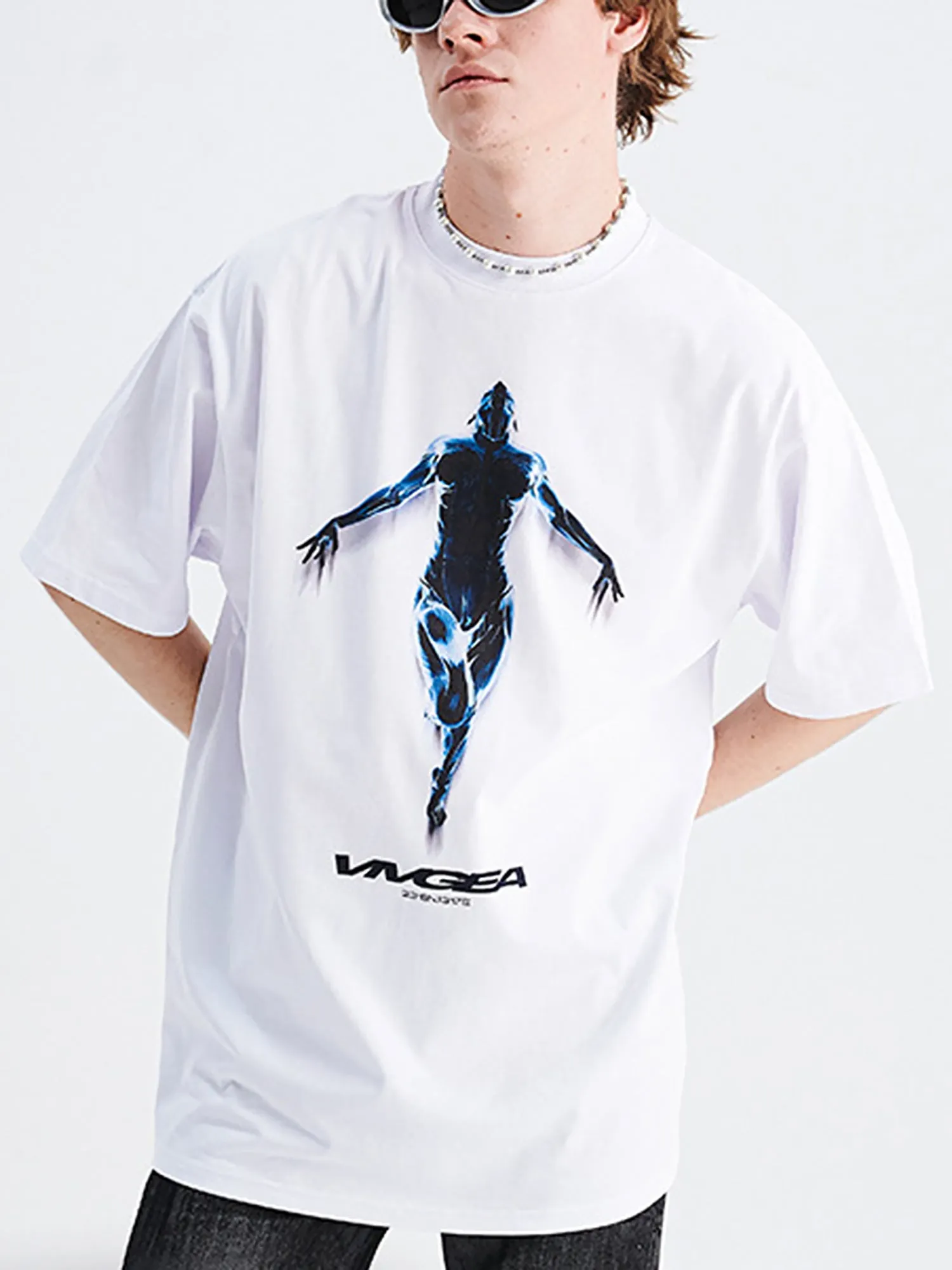 Sci-fi Metal Silhouette Loose Oversize T-shirt sold by Thesupermade product image thumbnail 4