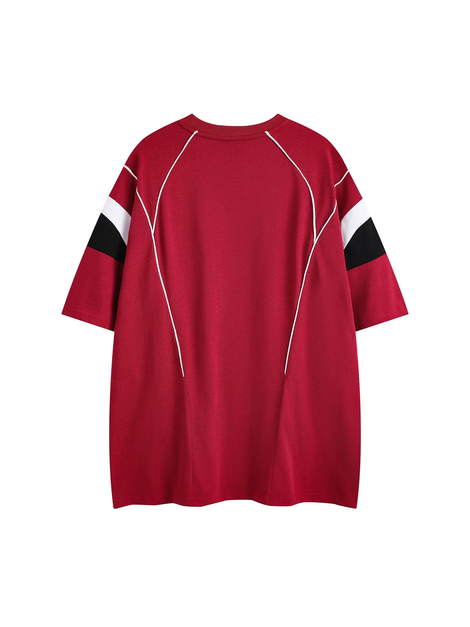 Thesupermade American Retro Patchwork Print T-shirt sold by Thesupermade product image thumbnail 2