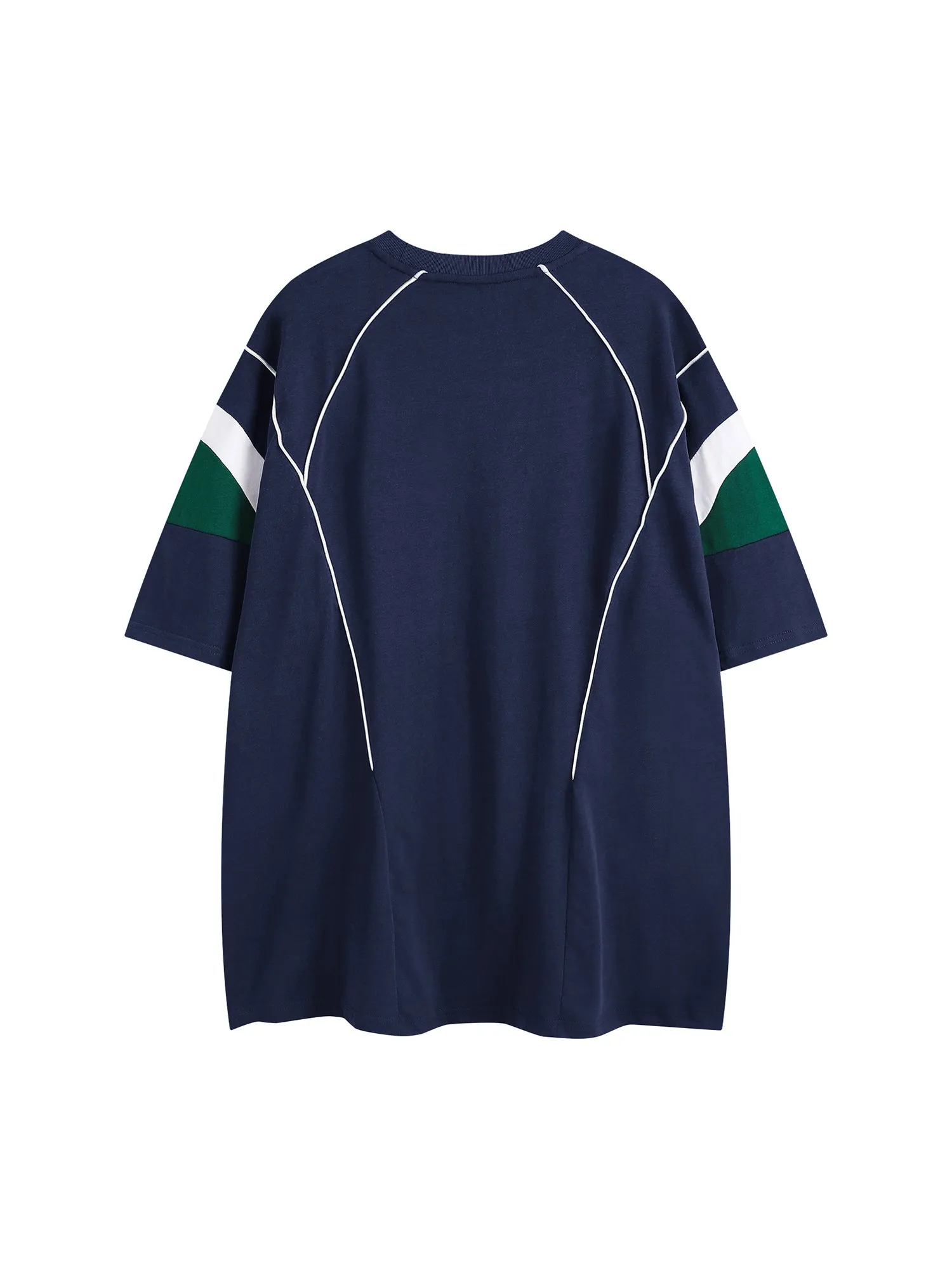 Thesupermade American Retro Patchwork Print T-shirt sold by Thesupermade product image thumbnail 4