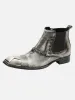 Cowhide Square Toe British Bbrogue Engraved Chelsea Boots sold by Thesupermade