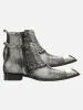 Cowhide Square Toe British Bbrogue Engraved Chelsea Boots sold by Thesupermade