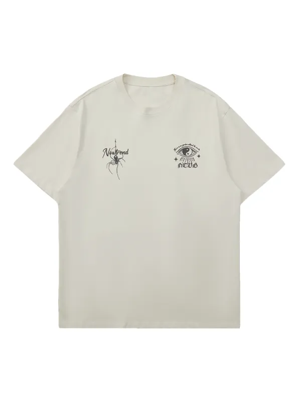 Thesupermade American Retro Mural Spider Street Rap T-Shirt sold by Thesupermade