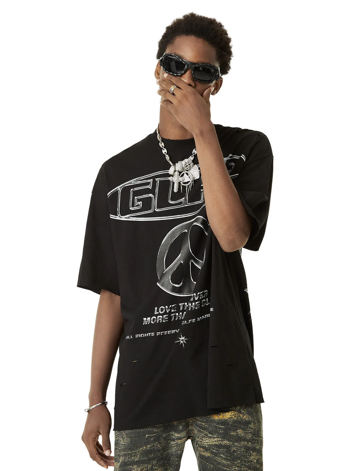 Thesupermade High Street Letter Print Short-sleeved T-shirt sold by Thesupermade product image thumbnail 3