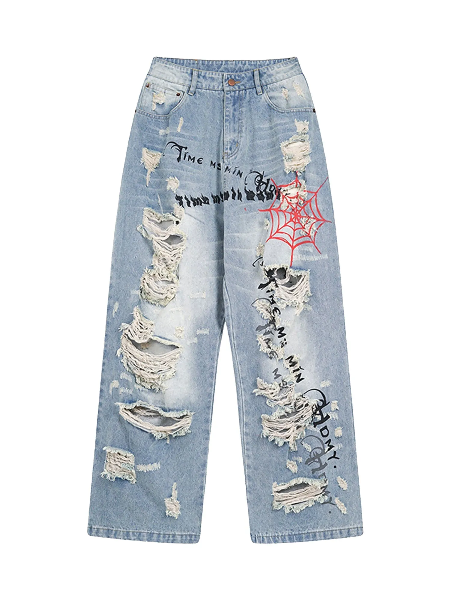 Personalized Cut Hand-printed Jeans sold by Thesupermade