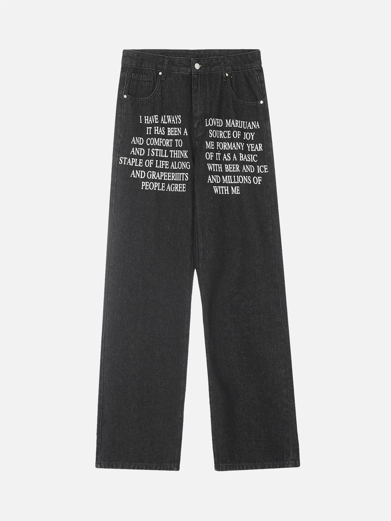 Thesupermade Letter Embroidery Hip-Hop Washed Jeans sold by Thesupermade