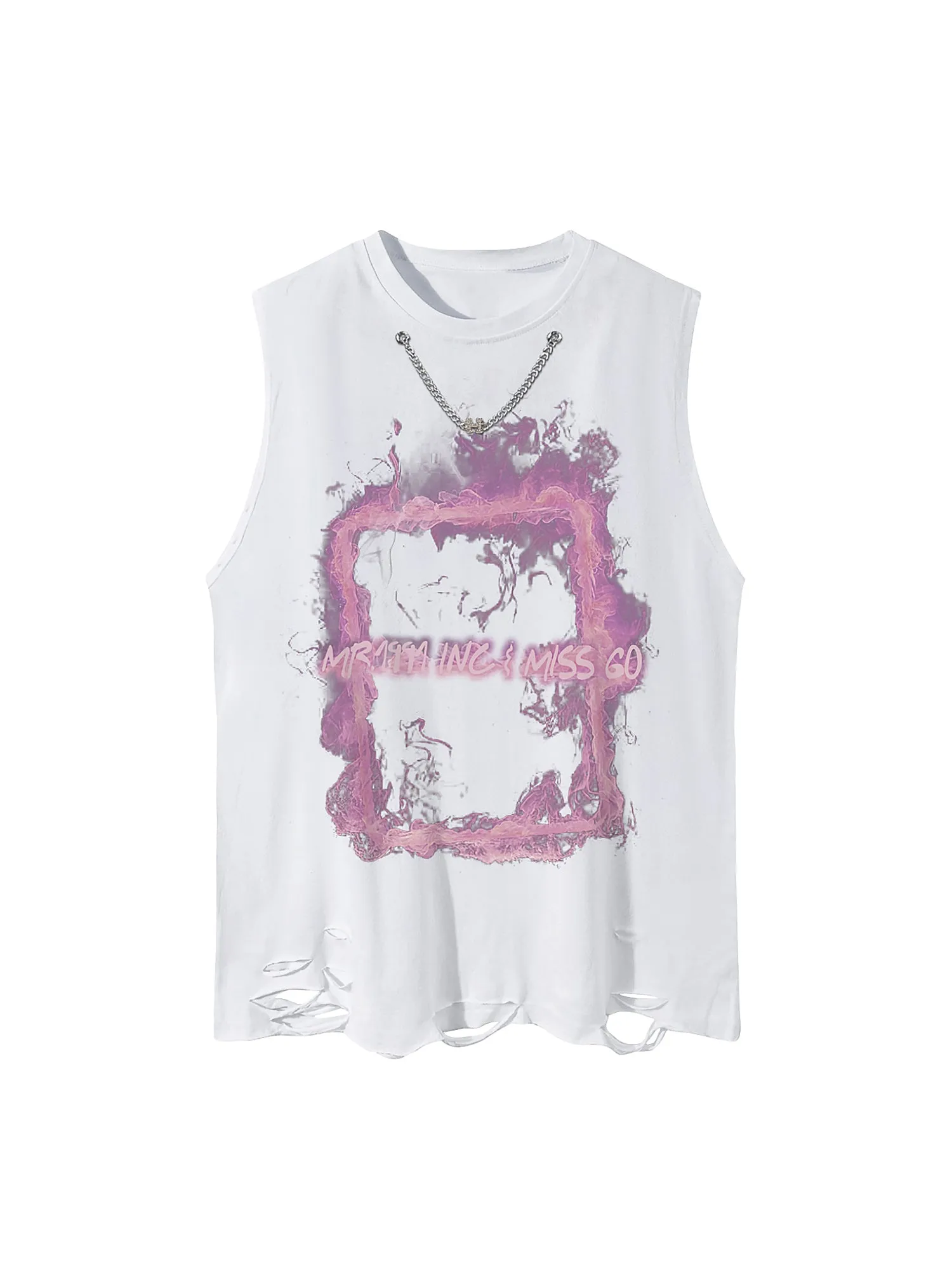 Thesupermade Retro Distressed Washed Smoke Printed Vest sold by Thesupermade product image thumbnail 2