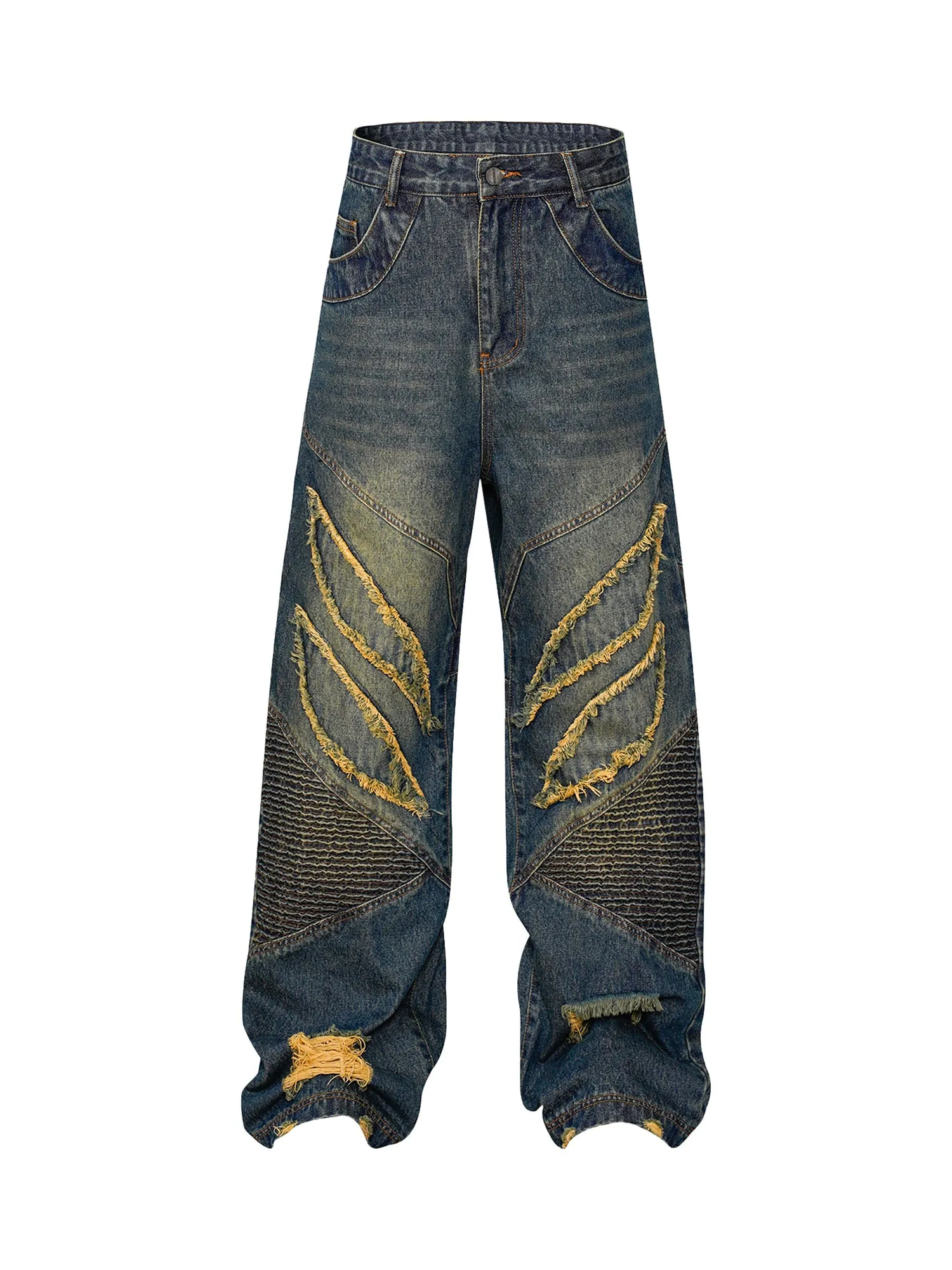 Thesupermade American High Street Washed Distressed Jeans sold by Thesupermade