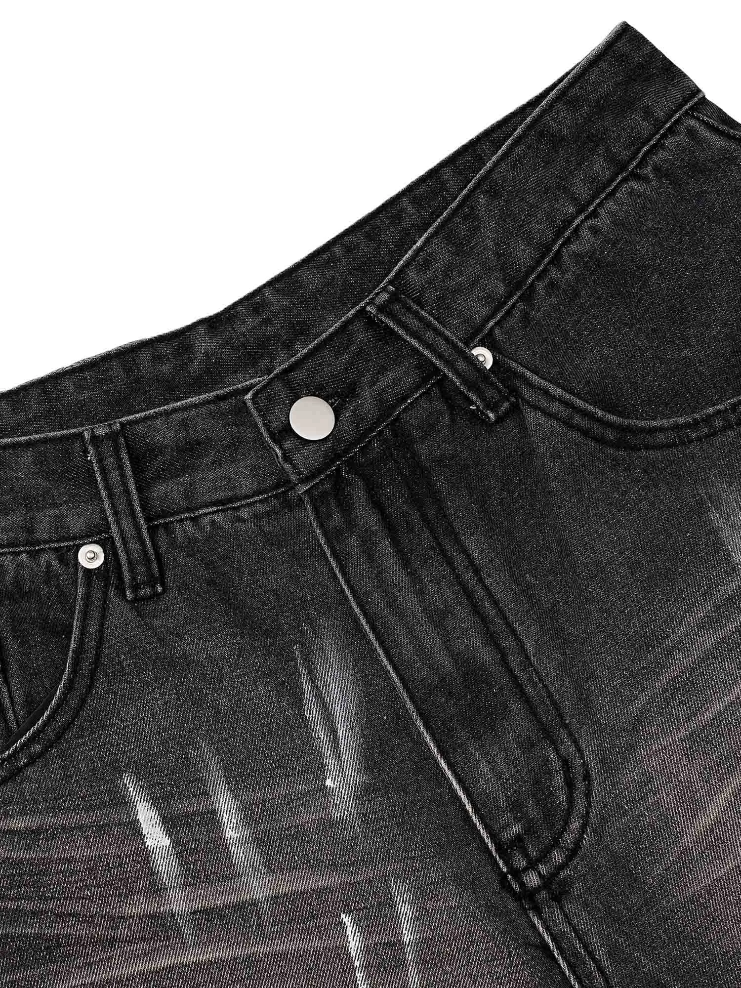 Thesupermade High Street Hip Hop Distressed Washed Jeans sold by Thesupermade product image thumbnail 5