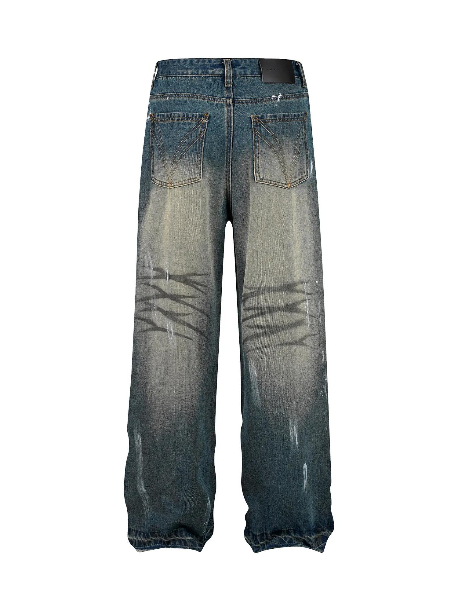 Thesupermade High Street Hip Hop Distressed Washed Jeans sold by Thesupermade product image thumbnail 4