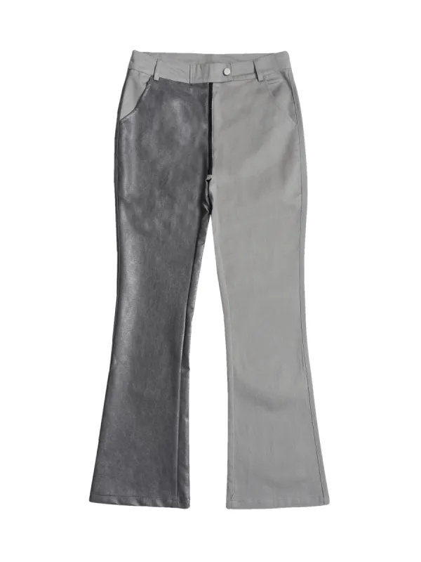 Thesupermade High Street PU Leather Patchwork Pants sold by Thesupermade