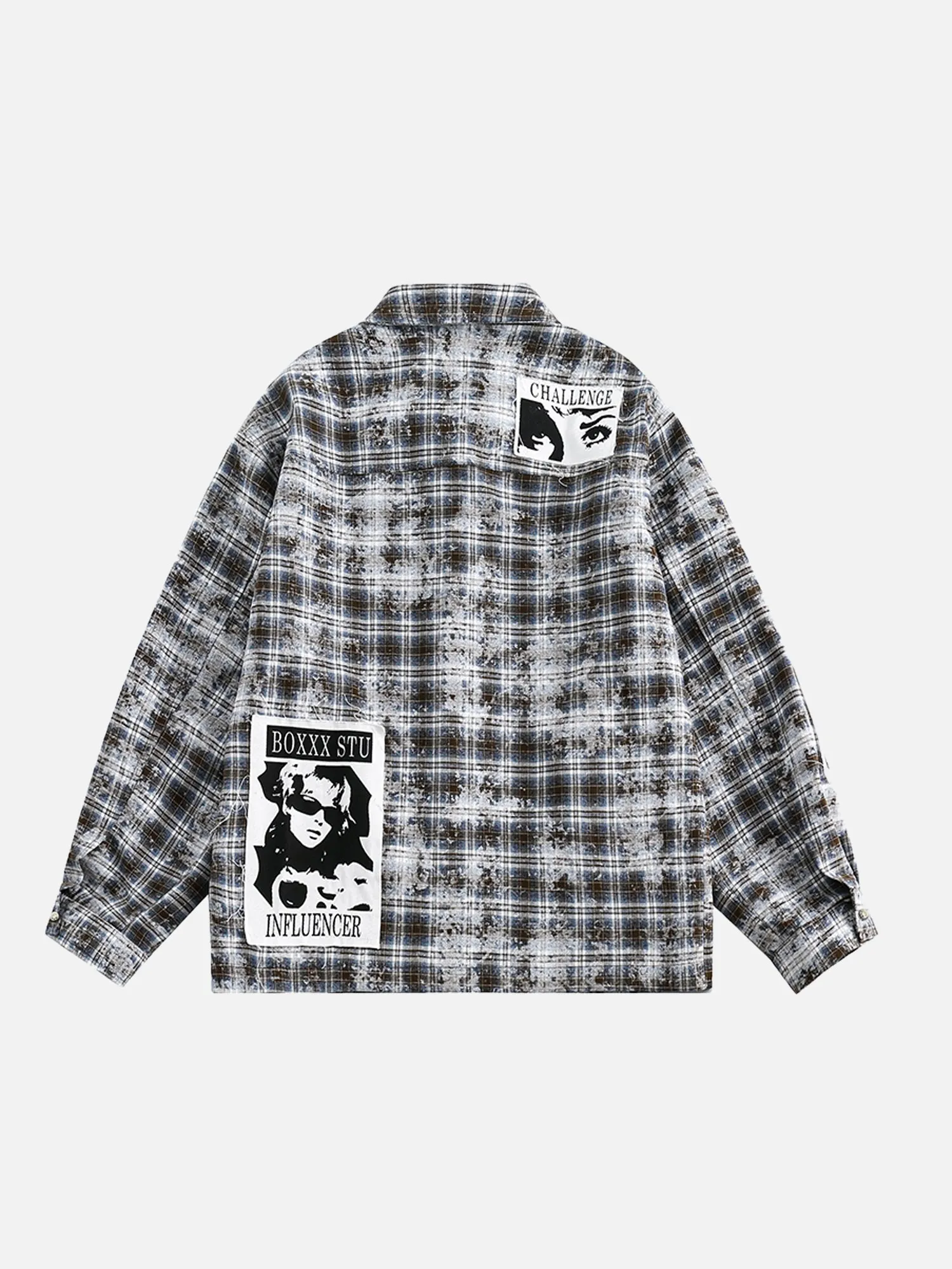 High Street Trendy Patchwork Design Long-sleeved Shirt sold by Thesupermade product image thumbnail 2