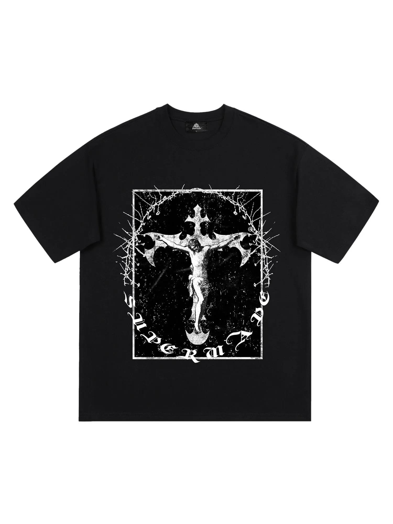 Thesupermade Retro Street Jesus Cross Print T-Shirt sold by Thesupermade
