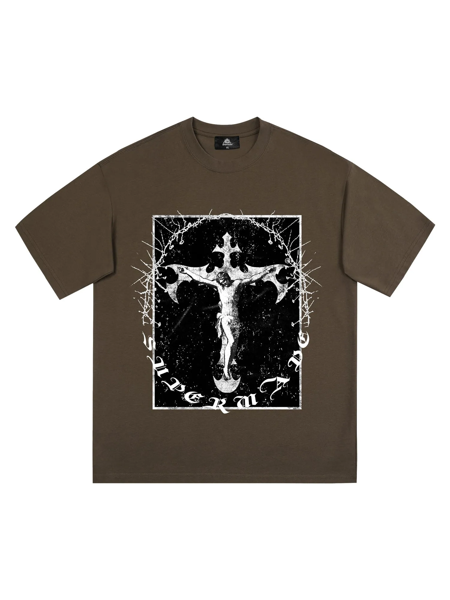 Thesupermade Retro Street Jesus Cross Print T-Shirt sold by Thesupermade product image thumbnail 3