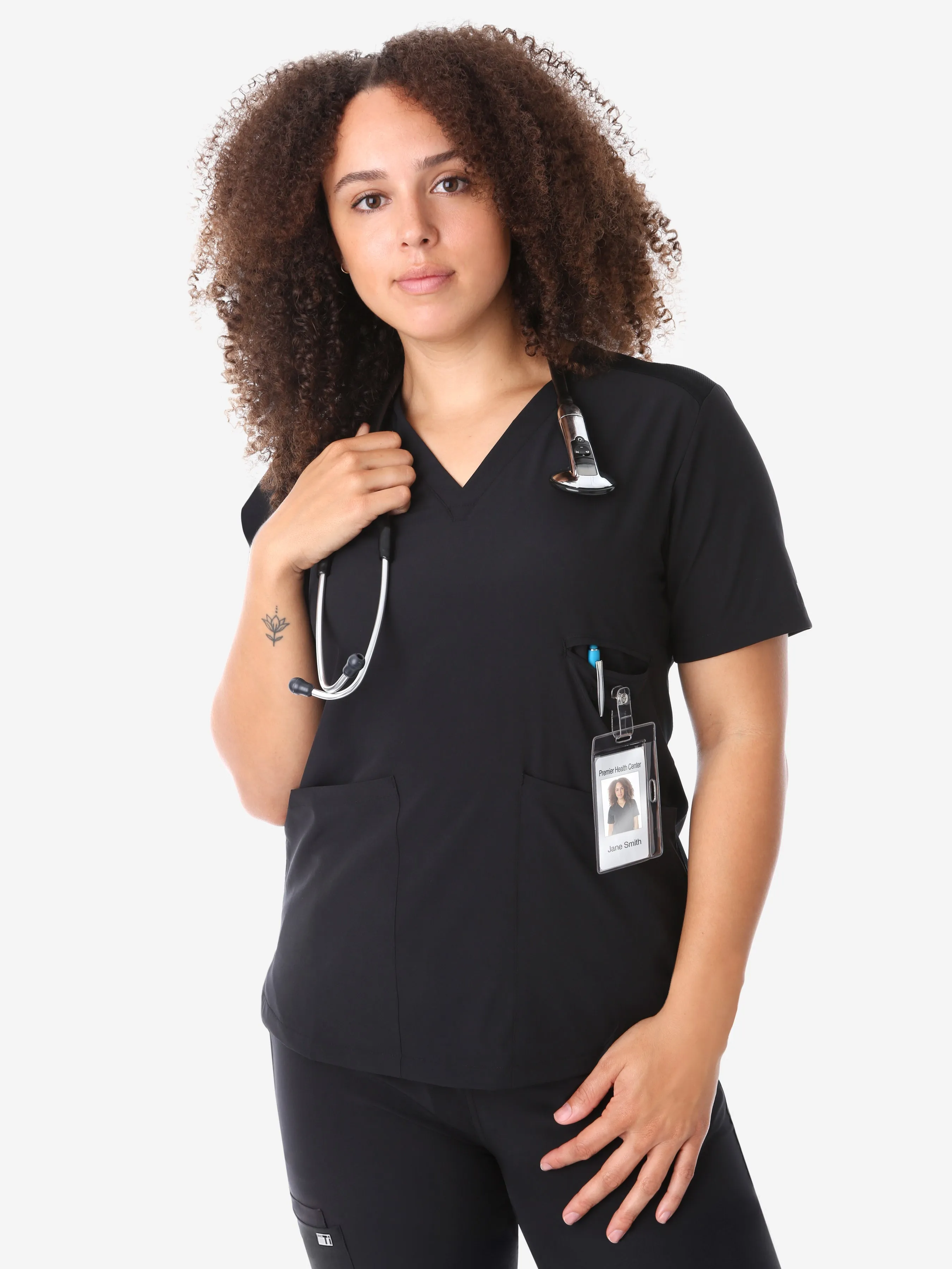 Women's Four-Pocket Scrub Top sold by TiScrubs