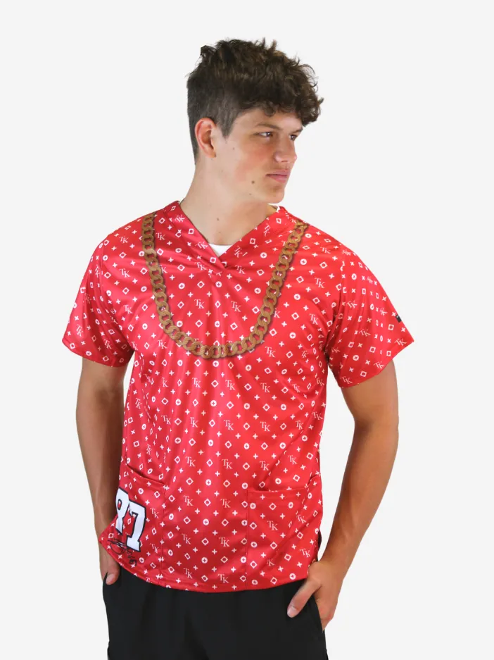 Men's "Travis Kelce" Scrub Top sold by TiScrubs product image thumbnail 2