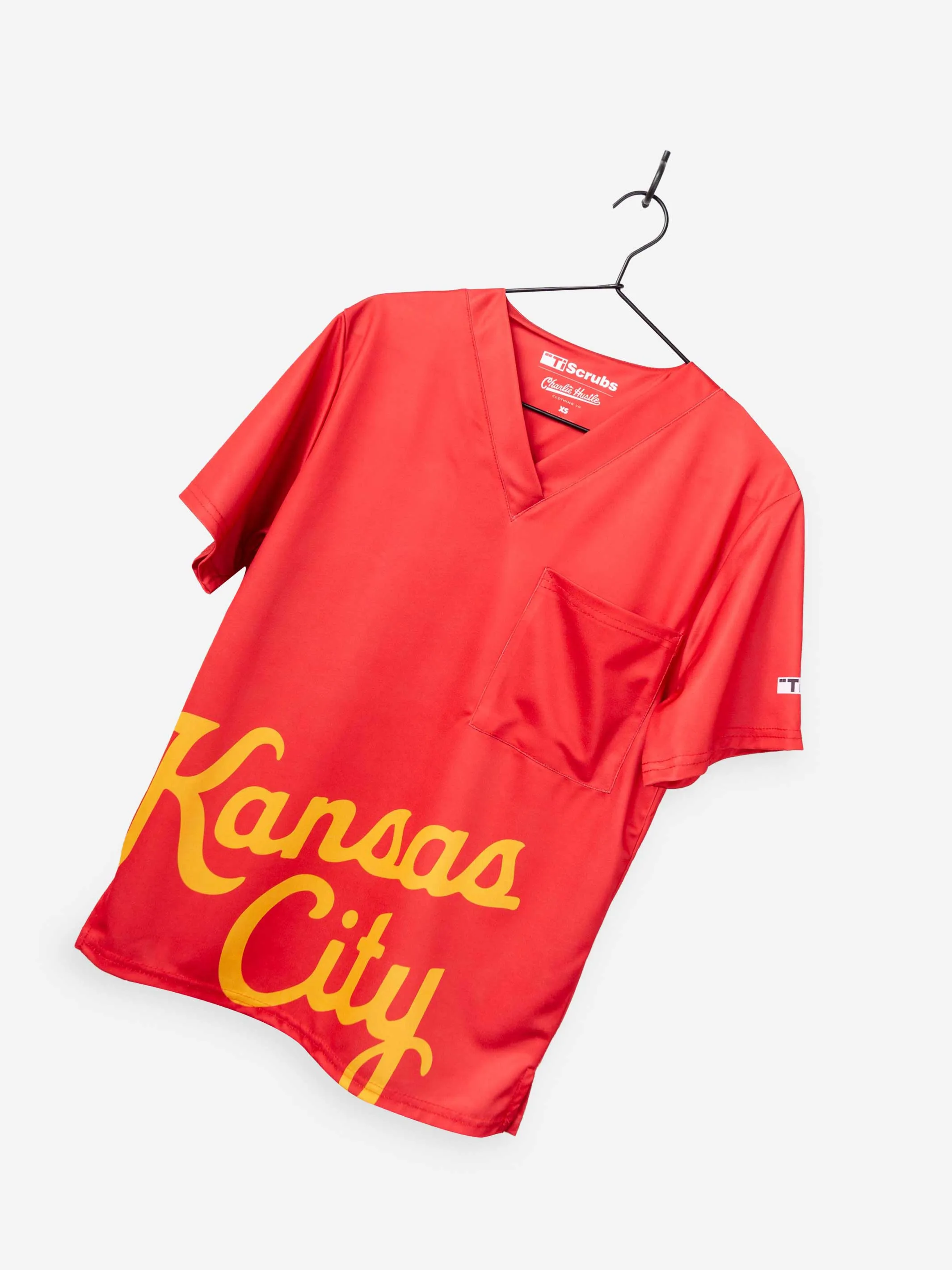 Men's "Kansas City Script" Scrub Top sold by TiScrubs product image thumbnail 4