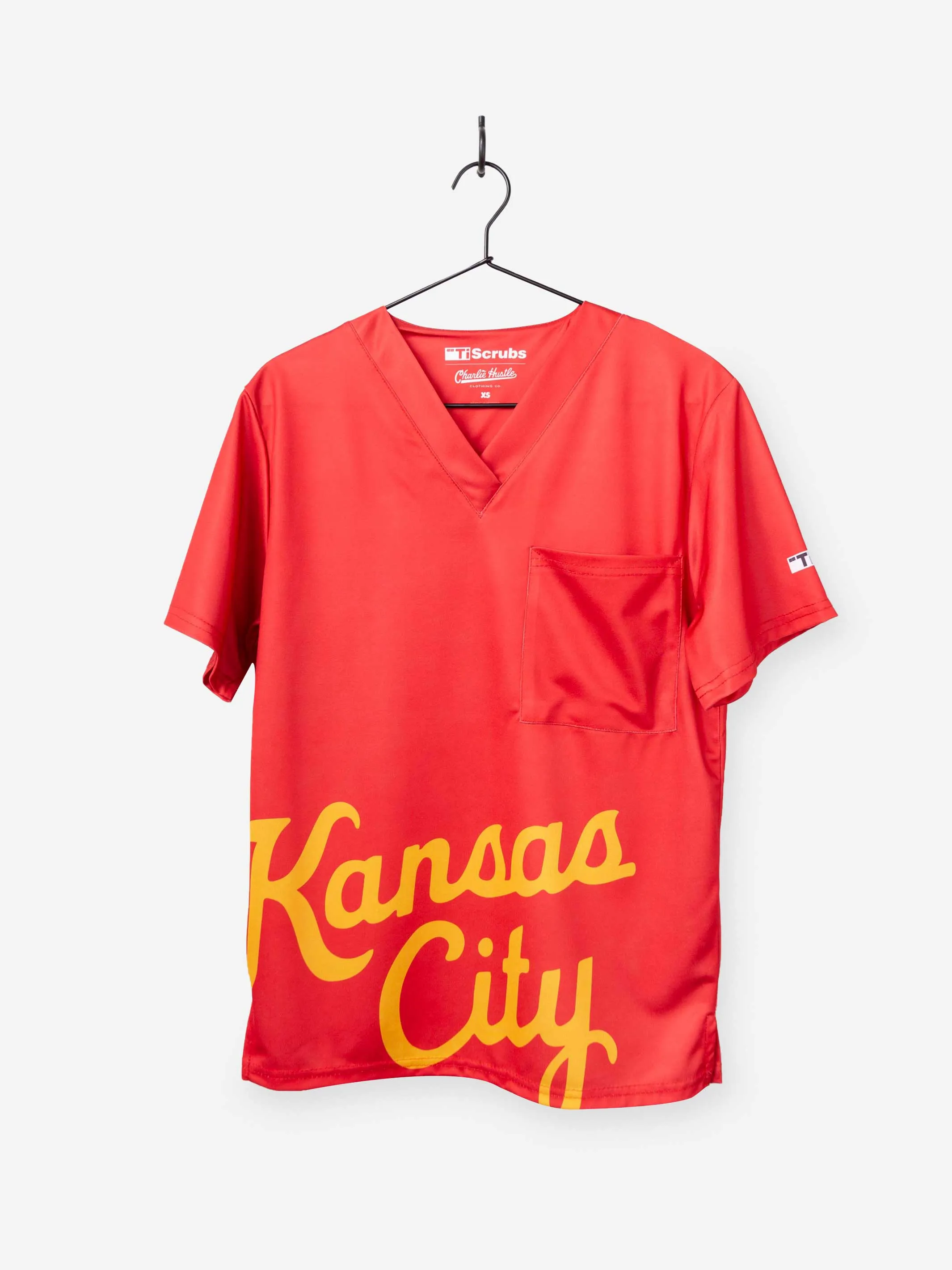Men's "Kansas City Script" Scrub Top sold by TiScrubs product image thumbnail 3