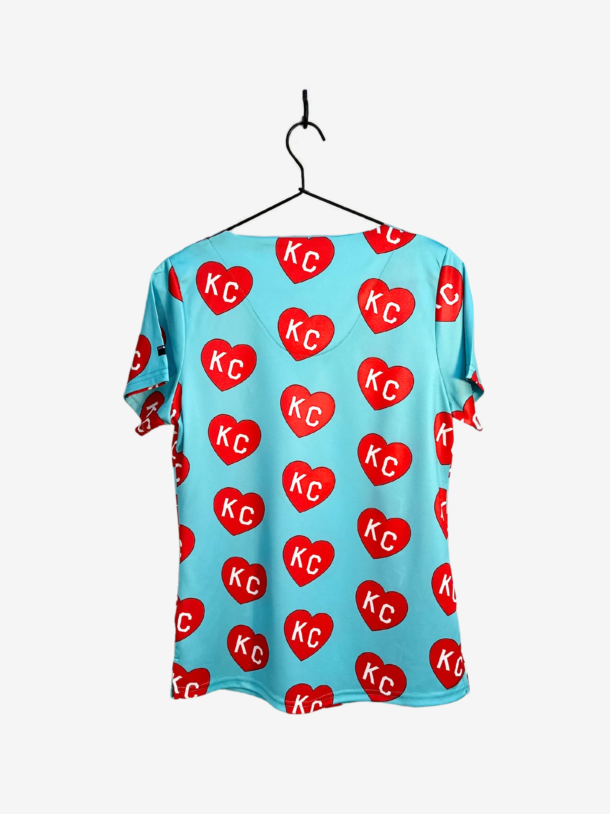 Women's "All-Over KC Heart" Scrub Top sold by TiScrubs product image thumbnail 2