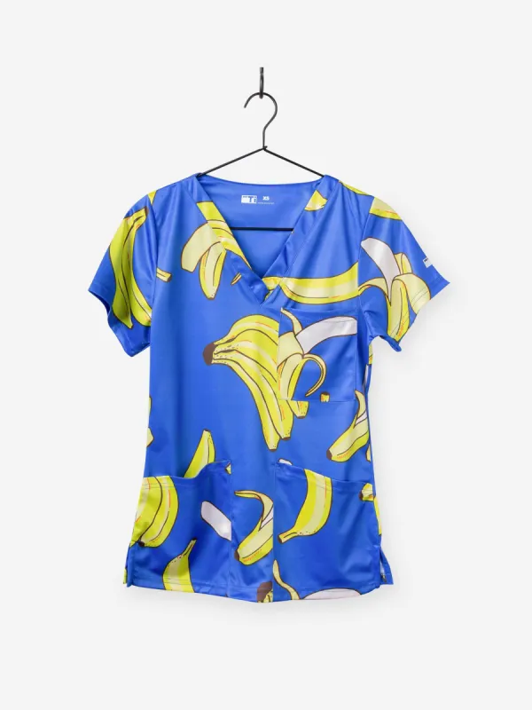 Women's "Gone Bananas" Scrub Top sold by TiScrubs