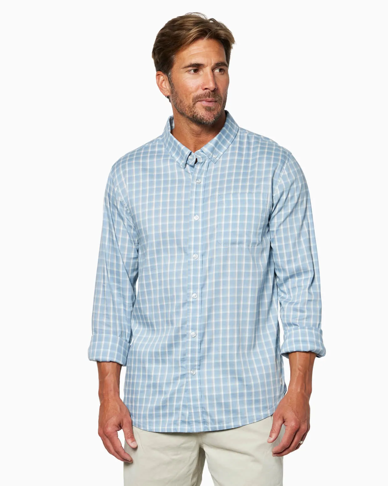 Pinnacle Sport Shirt | Blue Plaid sold by Toes On The Nose product image thumbnail 3