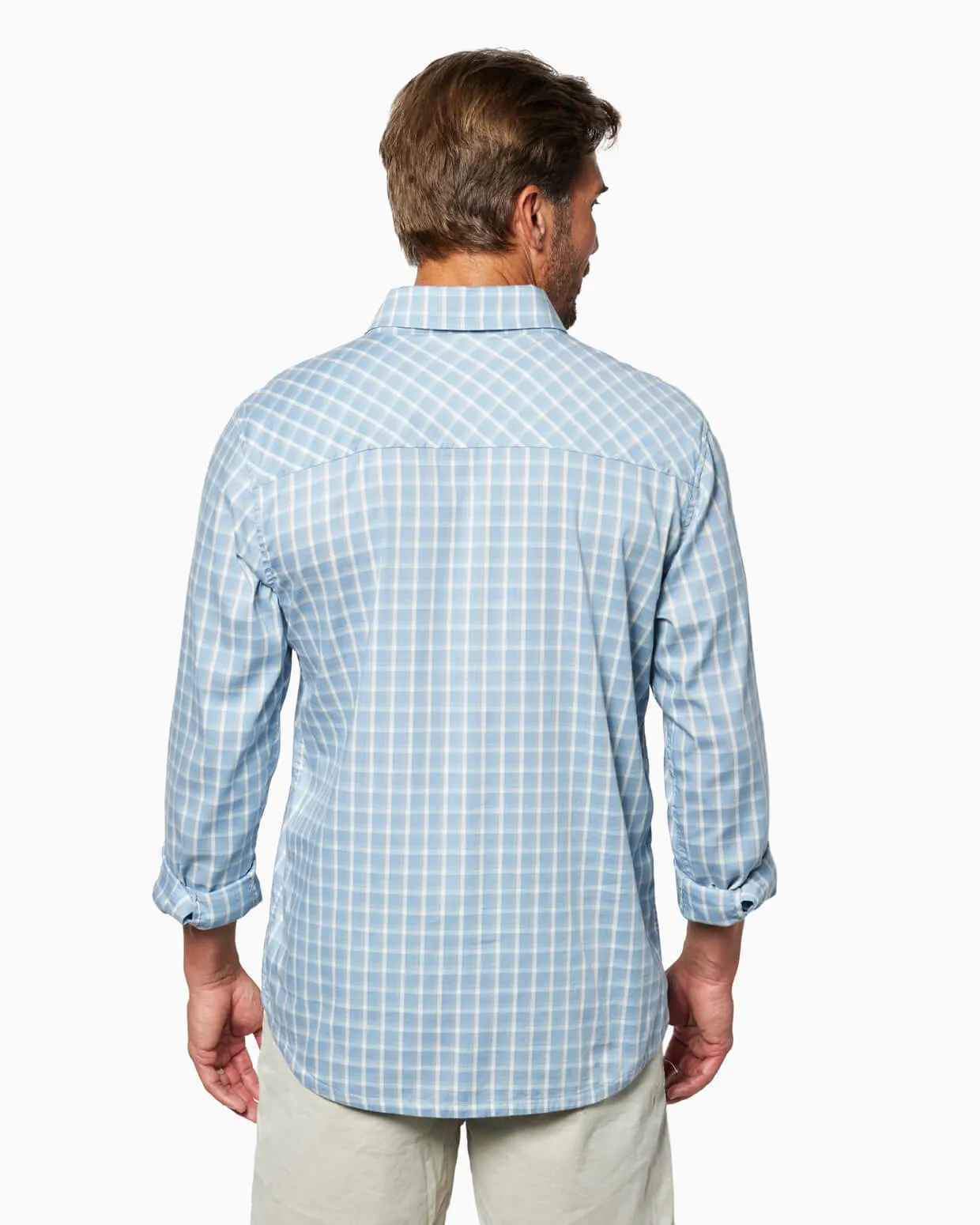 Pinnacle Sport Shirt | Blue Plaid sold by Toes On The Nose product image thumbnail 5