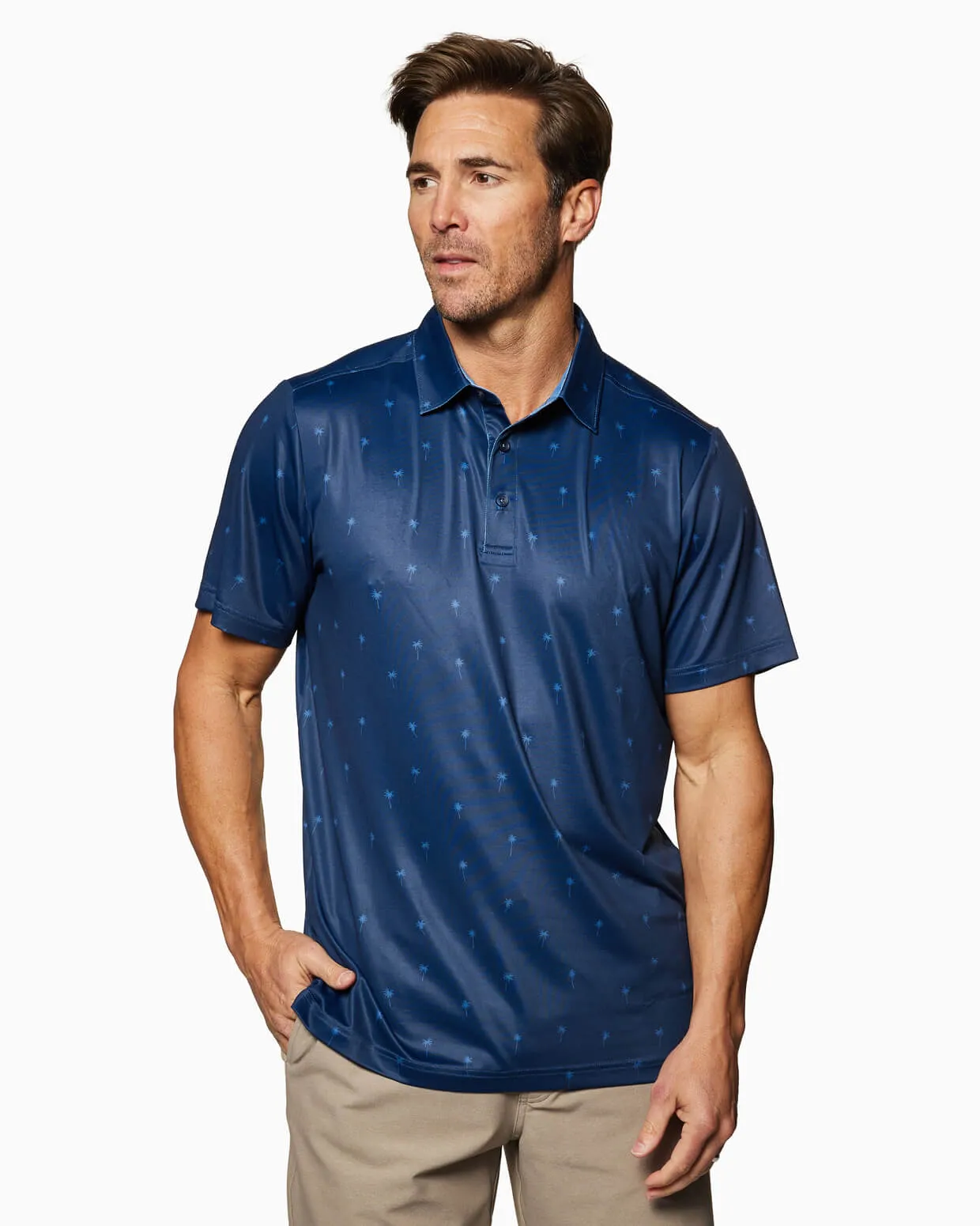 Clubhouse Polo | Navy Palmtrees sold by Toes On The Nose product image thumbnail 3