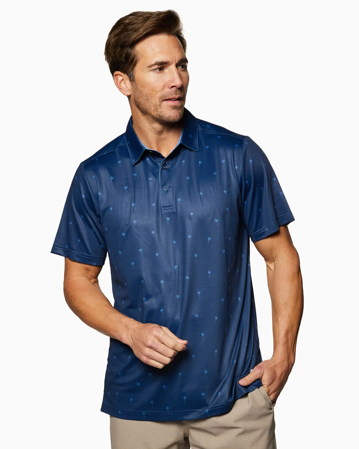 Clubhouse Polo | Navy Palmtrees sold by Toes On The Nose product image thumbnail 4