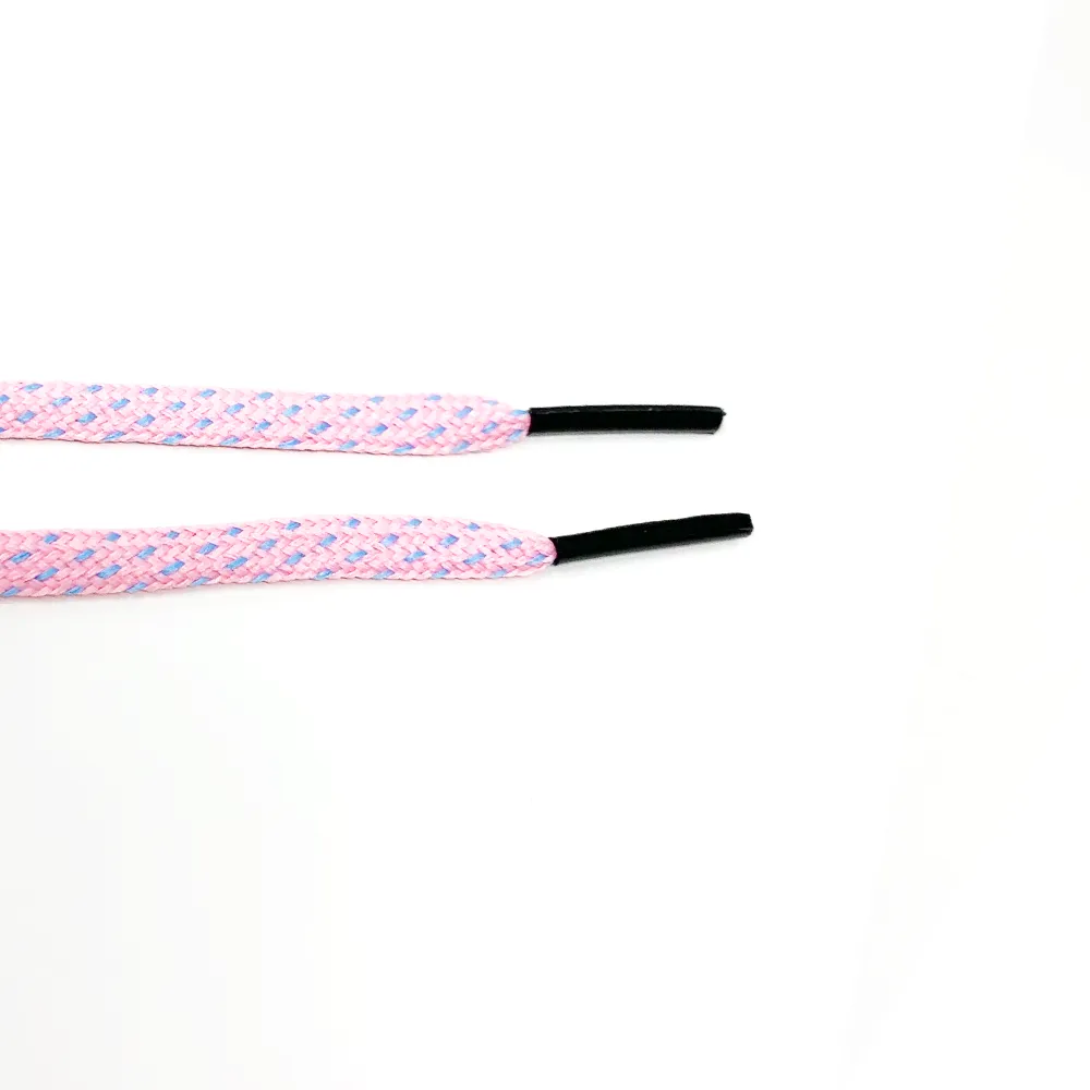 Pink & Light Blue Flat Ticked Sneaker Laces sold by Whiskers Laces product image thumbnail 3